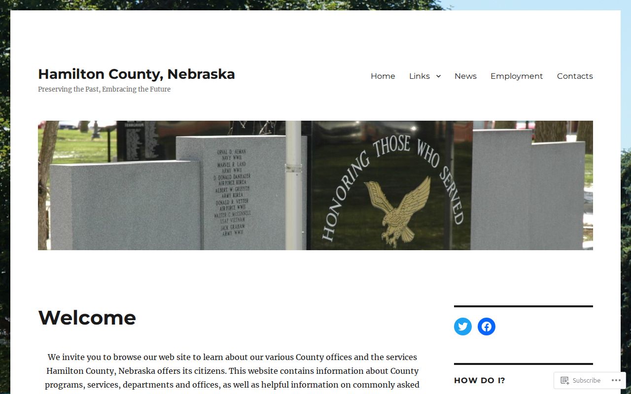 Hamilton County government page for criminal record offices