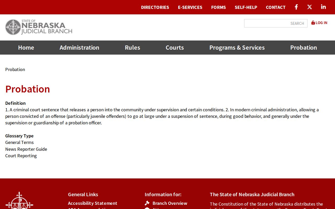 Nebraska probation channel for Hamilton County criminal records