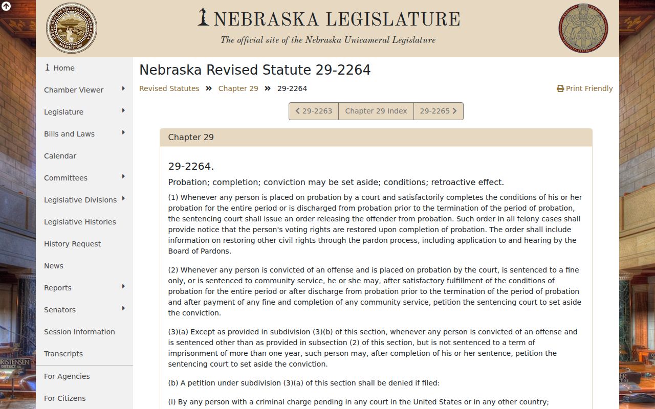 Nebraska set-aside statute for Hamilton County criminal history