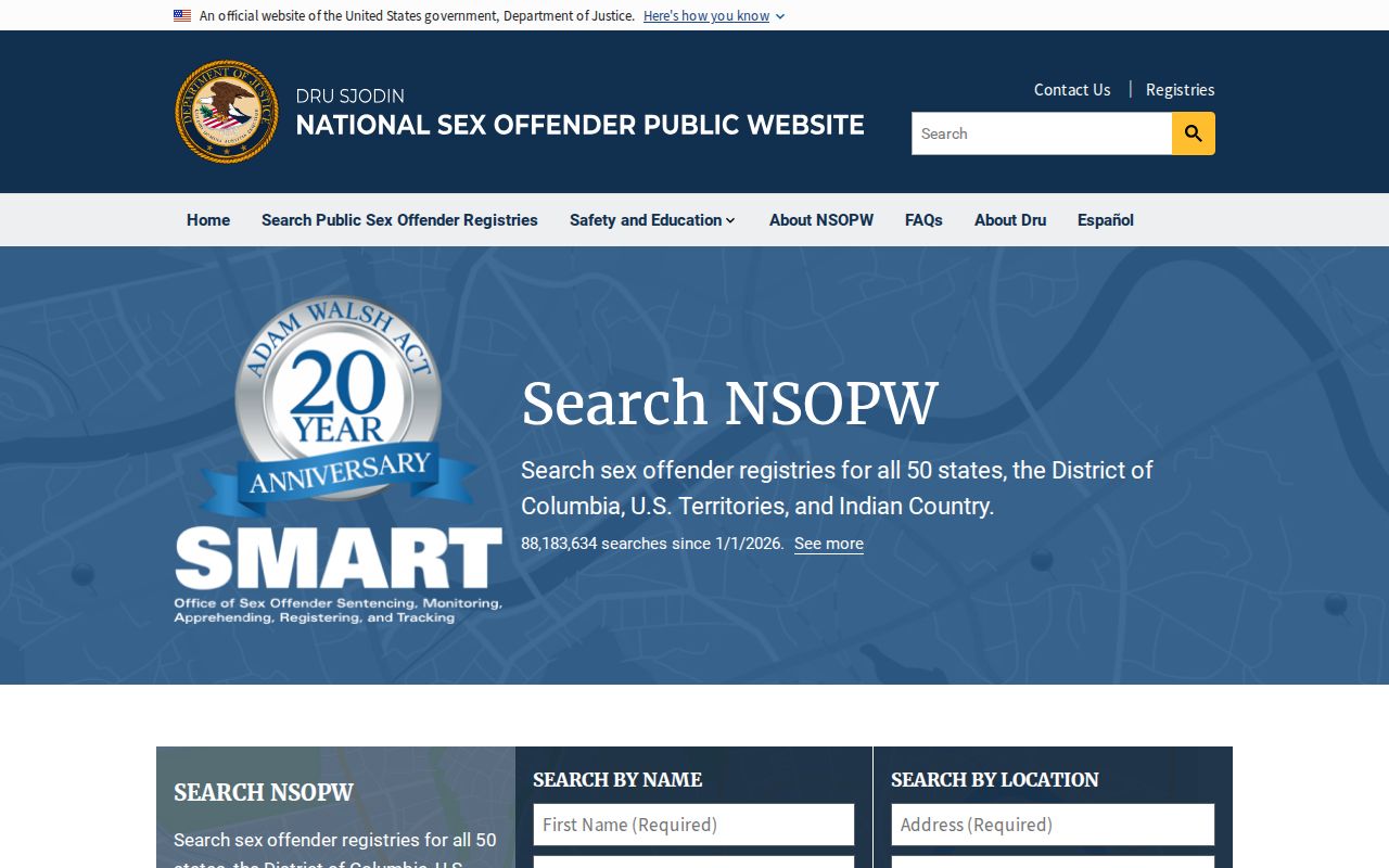 National search used with a Hamilton County sex offender registry lookup